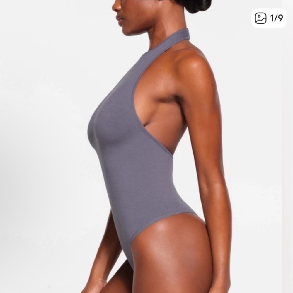 SKIMS Halter Bodysuit - Steel Blue 4X